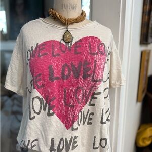 Magnolia Pearl White T-Shirt with Pink Heart Design